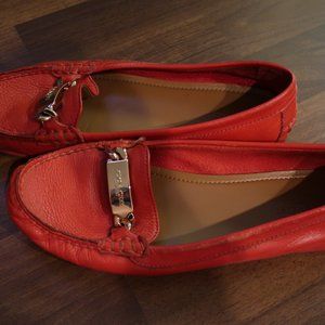 COACH Red Loafers with Gold Detail (size 8)